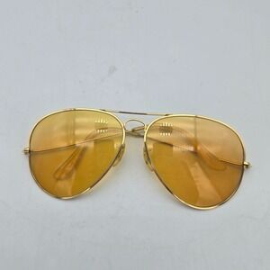 Vintage Ray-Ban B&L Ambermatic Aviator Sunglasses 62-14 Gold Frames Only USA
